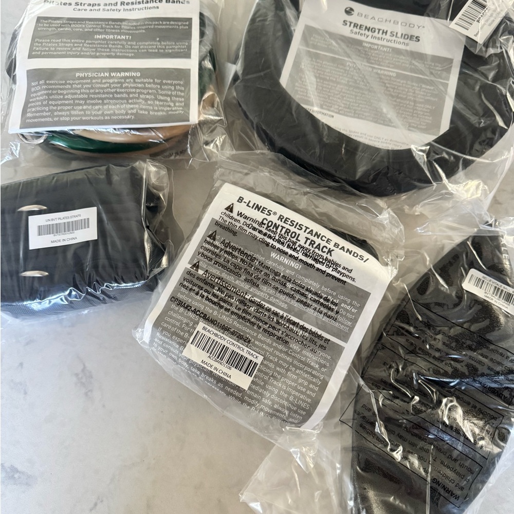 Beachbody Pilates Equipment Bundle - Blue, Green, Black